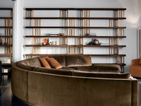 living-38 ESPACE BOOKCASE & MONTECARLO CURVED SOFA & BETTY LUXURY ARMCHAIR