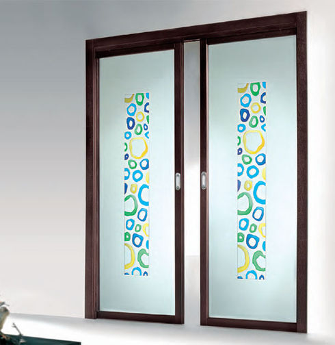 SLIM R1 TINTA WENGE GLASS ACIDATO, DECOR BALKA COLORATO